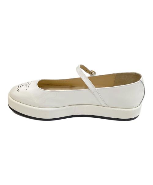 CELINE（セリーヌ）CELINE (セリーヌ) CLARA WEDGE MARY-JANE フラットシューズ クララウェッジマリージェーン　360794582C.01BC ホワイト サイズ:39の古着・服飾アイテム