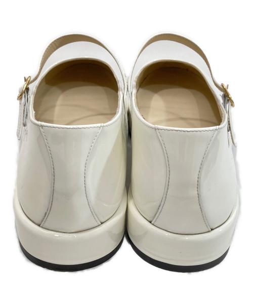 CELINE（セリーヌ）CELINE (セリーヌ) CLARA WEDGE MARY-JANE フラットシューズ クララウェッジマリージェーン　360794582C.01BC ホワイト サイズ:39の古着・服飾アイテム