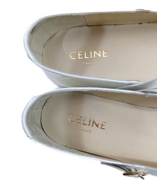 CELINE（セリーヌ）CELINE (セリーヌ) CLARA WEDGE MARY-JANE フラットシューズ クララウェッジマリージェーン　360794582C.01BC ホワイト サイズ:39の古着・服飾アイテム