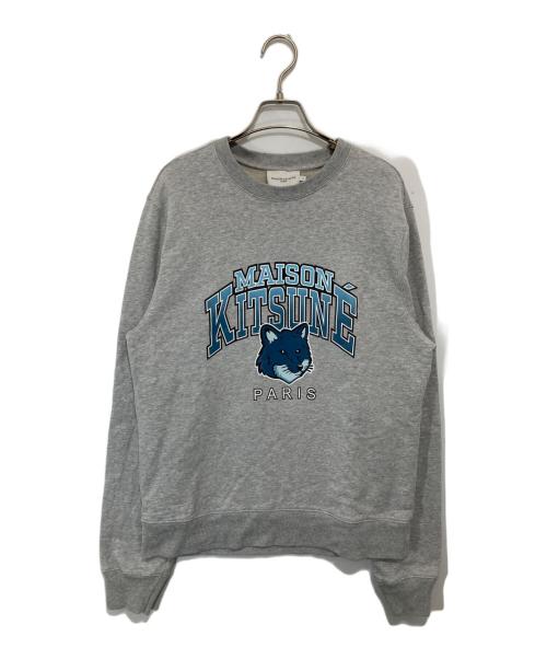 maison kitsune（メゾンキツネ）maison kitsune (メゾンキツネ) CAMPUS FOX REGULAR SWEATSHIRT（キャンパスフォックス レギュラースウェットシャツ）LM00305KM グレー サイズ:Sの古着・服飾アイテム