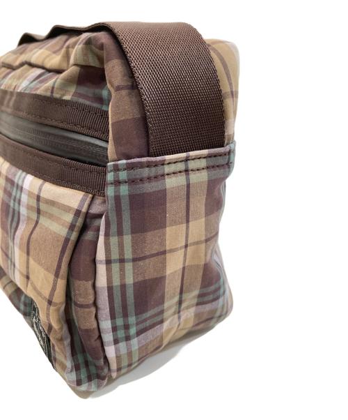 PORTER（ポーター）PORTER (ポーター) COMME des GARCONS HOMME (コムデギャルソン オム) COTTON CHECK SHOULDER BAG　コットンチェックショルダーバッグ　24SS HM-K203 ブラウンの古着・服飾アイテム