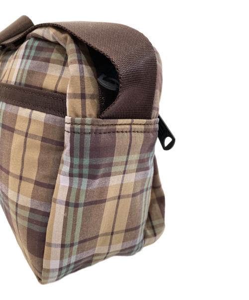 PORTER（ポーター）PORTER (ポーター) COMME des GARCONS HOMME (コムデギャルソン オム) COTTON CHECK SHOULDER BAG　コットンチェックショルダーバッグ　24SS HM-K203 ブラウンの古着・服飾アイテム