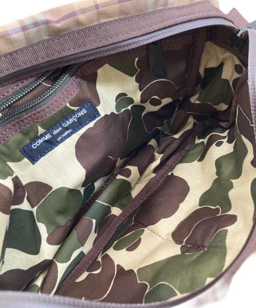 PORTER（ポーター）PORTER (ポーター) COMME des GARCONS HOMME (コムデギャルソン オム) COTTON CHECK SHOULDER BAG　コットンチェックショルダーバッグ　24SS HM-K203 ブラウンの古着・服飾アイテム