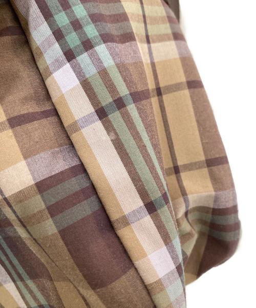 PORTER（ポーター）PORTER (ポーター) COMME des GARCONS HOMME (コムデギャルソン オム) COTTON CHECK SHOULDER BAG　コットンチェックショルダーバッグ　24SS HM-K203 ブラウンの古着・服飾アイテム