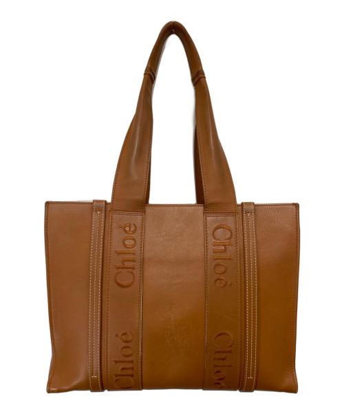 Chloe（クロエ）Chloe (クロエ) WOODYレザートートバッグ ブラウンの古着・服飾アイテム