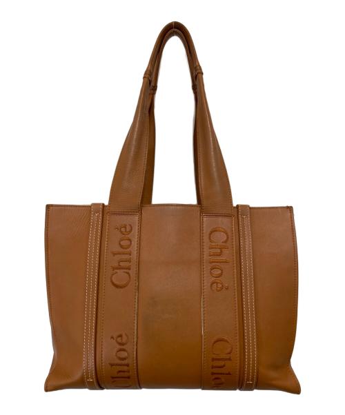 Chloe（クロエ）Chloe (クロエ) WOODYレザートートバッグ ブラウンの古着・服飾アイテム