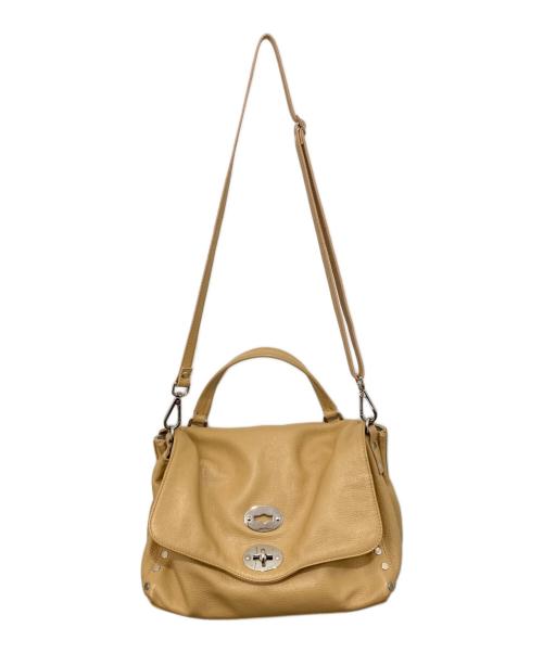 zanellato（ザネラート）zanellato (ザネラート) POSTINA　ターンロック2WAYバッグ　レザーショルダーバッグ ベージュの古着・服飾アイテム