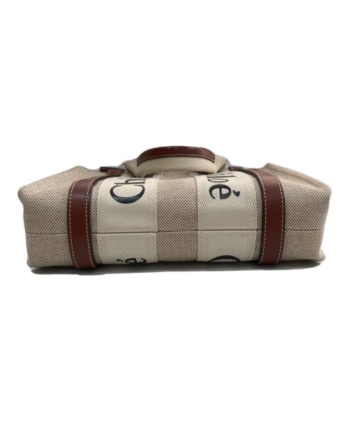 Chloe（クロエ）Chloe (クロエ) Woody スモールトートバッグ　04217565 ベージュ×ブラウンの古着・服飾アイテム