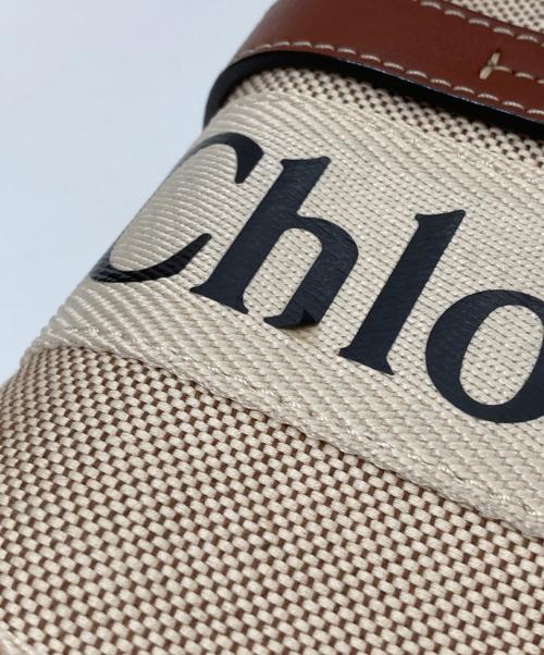 Chloe（クロエ）Chloe (クロエ) Woody スモールトートバッグ　04217565 ベージュ×ブラウンの古着・服飾アイテム