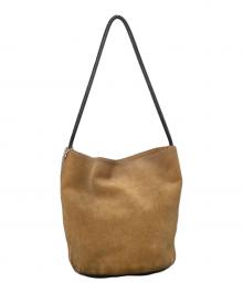 minitmute（ミニミュート）の古着「スウェード巾着ハンドバッグ　SUEDE HAND BAG」｜ブラウン