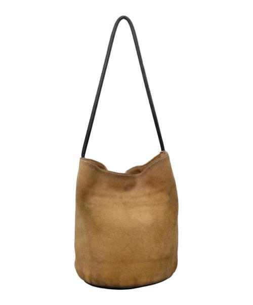 minitmute（ミニミュート）minitmute (ミニミュート) スウェード巾着ハンドバッグ　SUEDE HAND BAG ブラウンの古着・服飾アイテム