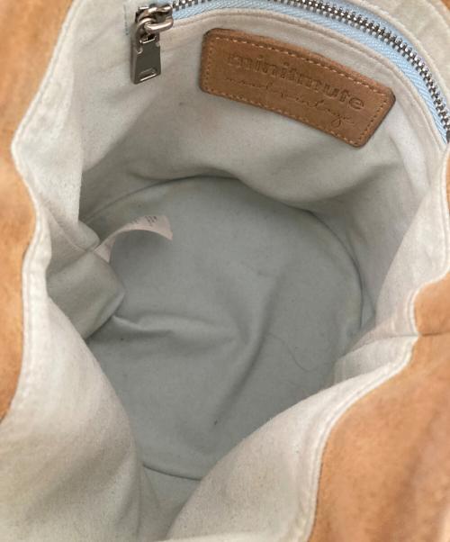 minitmute（ミニミュート）minitmute (ミニミュート) スウェード巾着ハンドバッグ　SUEDE HAND BAG ブラウンの古着・服飾アイテム