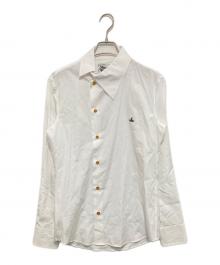 Vivienne Westwood man（ヴィヴィアン ウェストウッド マン）の古着「オーブロゴ刺繍アシンメトリーシャツ」｜ホワイト