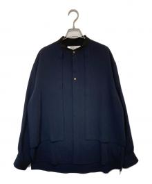CULLNI×STUDIOUS（クルニ×ステュディオス）の古着「別注 EX.BAND COLLAR CLERIC バンドカラークレリック」｜ネイビー