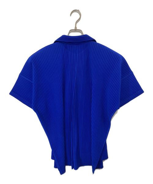 HOMME PLISSE ISSEY MIYAKE（オム プリッセ イッセイ ミヤケ）HOMME PLISSE ISSEY MIYAKE (オム プリッセ イッセイ ミヤケ) プリーツオープンカラーシャツ ブルー サイズ:2の古着・服飾アイテム