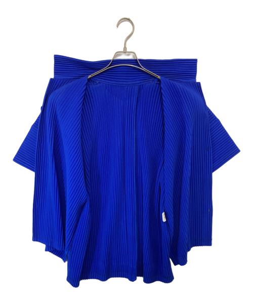 HOMME PLISSE ISSEY MIYAKE（オム プリッセ イッセイ ミヤケ）HOMME PLISSE ISSEY MIYAKE (オム プリッセ イッセイ ミヤケ) プリーツオープンカラーシャツ ブルー サイズ:2の古着・服飾アイテム