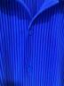 中古・古着 HOMME PLISSE ISSEY MIYAKE (オム プリッセ イッセイ ミヤケ) プリーツオープンカラーシャツ ブルー サイズ:2：30000円