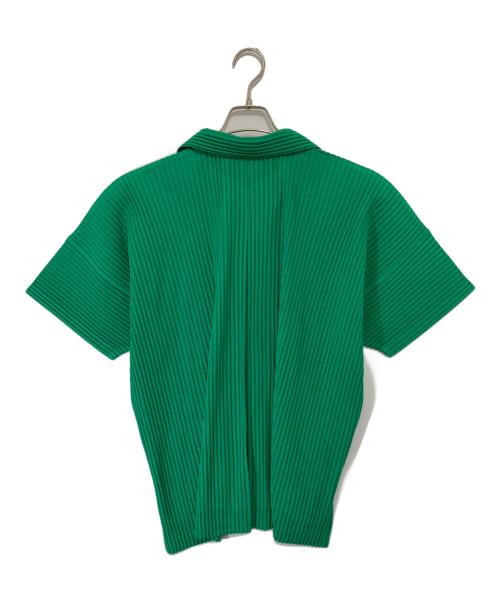 HOMME PLISSE ISSEY MIYAKE（オム プリッセ イッセイ ミヤケ）HOMME PLISSE ISSEY MIYAKE (オム プリッセ イッセイ ミヤケ) プリーツオープンカラーシャツ グリーン サイズ:2の古着・服飾アイテム