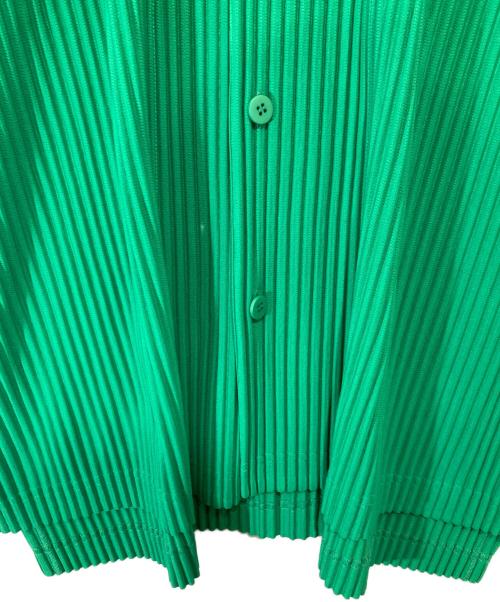HOMME PLISSE ISSEY MIYAKE（オム プリッセ イッセイ ミヤケ）HOMME PLISSE ISSEY MIYAKE (オム プリッセ イッセイ ミヤケ) プリーツオープンカラーシャツ グリーン サイズ:2の古着・服飾アイテム