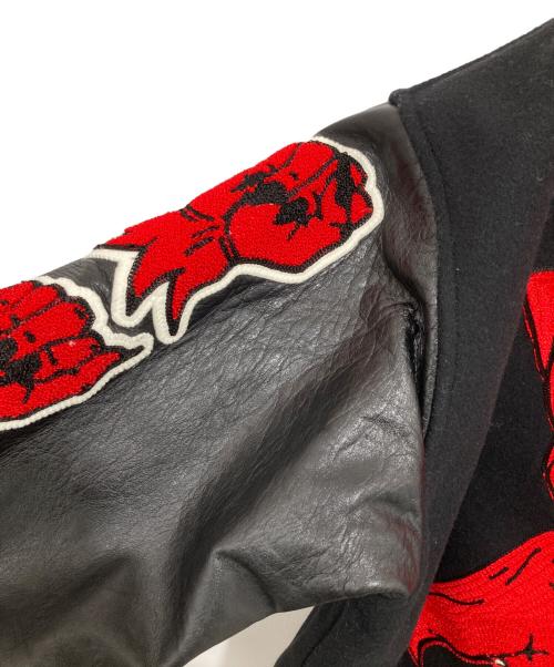 SAINT MICHAEL（セントマイケル）SAINT MICHAEL (セントマイケル) DEVIL Varsity Jacket / デビル バーシティジャケット　22AW	SM-A22-0000-034 ブラック サイズ:Lの古着・服飾アイテム