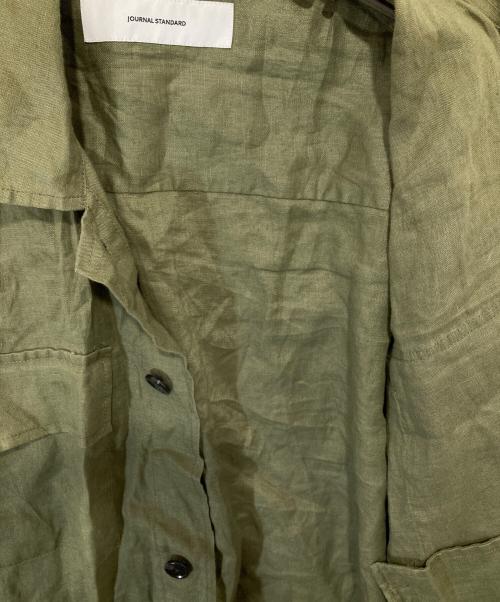 JOURNAL STANDARD（ジャーナルスタンダード）JOURNAL STANDARD (ジャーナルスタンダード) リネンミリタリージャケット　25011400802220 オリーブ サイズ:FREEの古着・服飾アイテム