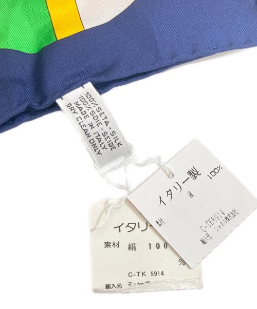 CHANEL（シャネル）CHANEL (シャネル) 蒸気船 ココマーク 大判スカーフ ネイビーの古着・服飾アイテム