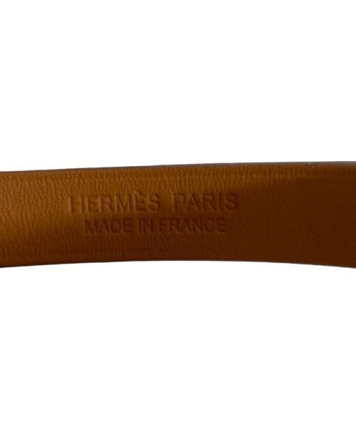 HERMES（エルメス）HERMES (エルメス) レザーブレスレット 《ミニ・ケリー》 ドゥブルトゥール　ゴールデンローズ・ナタ　W刻印 ゴールデンローズ・ナタ サイズ:T1の古着・服飾アイテム