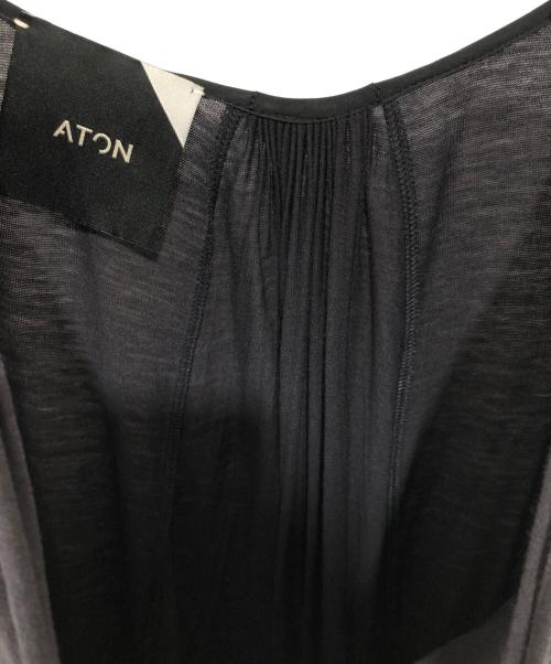 ATON（エイトン）ATON (エイトン) バック プリーツ ワンピース　6922328 ネイビー サイズ:01の古着・服飾アイテム