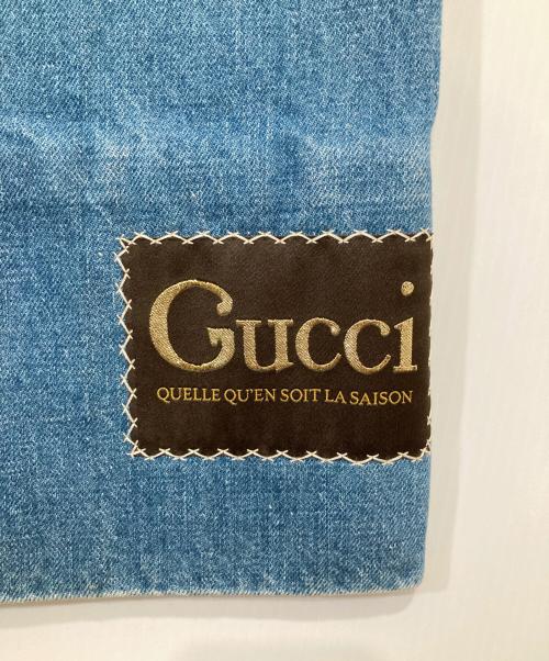 GUCCI（グッチ）GUCCI (グッチ) 20SS ロゴパッチウォッシュドフレアデニムパンツ　624242 XDA4I インディゴ サイズ:32の古着・服飾アイテム