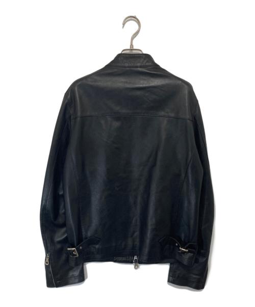 Cinquanta（チンクワンタ）Cinquanta (チンクワンタ) ラムレザー スタンドカラーシングルライダース ジャケット　H-502/1 ブラック サイズ:48の古着・服飾アイテム