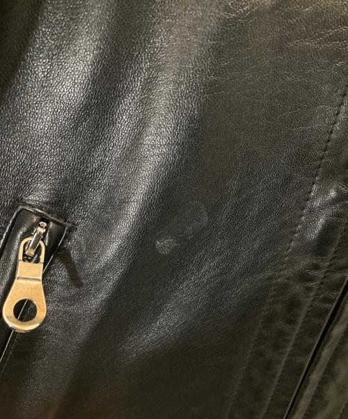 Cinquanta（チンクワンタ）Cinquanta (チンクワンタ) ラムレザー スタンドカラーシングルライダース ジャケット　H-502/1 ブラック サイズ:48の古着・服飾アイテム