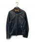 Cinquanta（チンクワンタ）の古着「ラムレザー スタンドカラーシングルライダース ジャケット　H-502/1」｜ブラック
