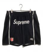 SUPREME×UMBROシュプリーム×アンブロ）の古着「Knit Soccer Short　ニットサッカーショーツ　コラボハーフパンツ　ニットパンツ」｜ブラック
