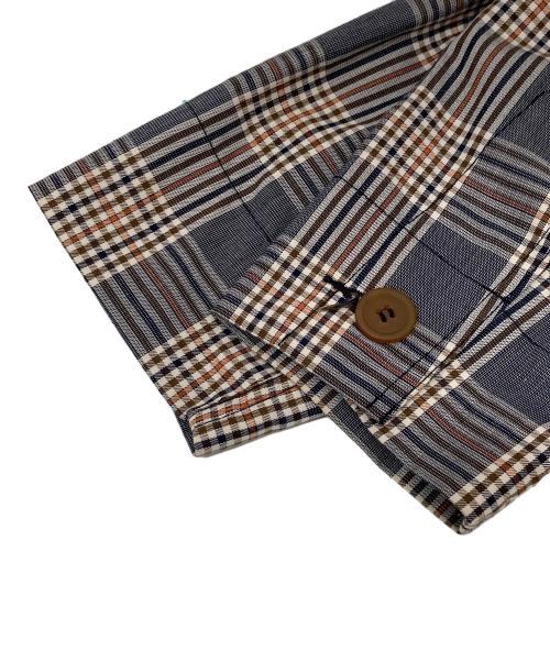 Vivienne Westwood man（ヴィヴィアン ウェストウッド マン）Vivienne Westwood man (ヴィヴィアン ウェストウッド マン) ロゴチェックシャツジャケット　LOGO CHECK SHIRTS JACKET オーブ グレー サイズ:46の古着・服飾アイテム