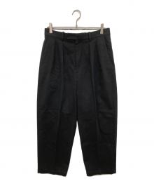 STEVEN ALAN（スティーブンアラン）の古着「ドリル インツープリーツ ドレストラウザーズ　8114-177-1118」｜ブラック