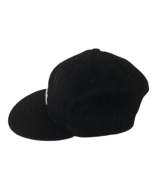 CDG（シーディージー）CDG (シーディージー) EBBETS FIELD FLANNELS (エベッツフィールドフランネルズ) 別注 CDG COMME des GARCONS ロゴウールキャップ コムデギャルソン SZ-K604  ブラックの古着・服飾アイテム