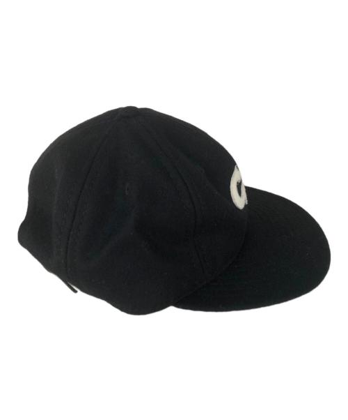 CDG（シーディージー）CDG (シーディージー) EBBETS FIELD FLANNELS (エベッツフィールドフランネルズ) 別注 CDG COMME des GARCONS ロゴウールキャップ コムデギャルソン SZ-K604  ブラックの古着・服飾アイテム
