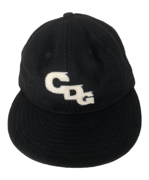 CDG（シーディージー）CDG (シーディージー) EBBETS FIELD FLANNELS (エベッツフィールドフランネルズ) 別注 CDG COMME des GARCONS ロゴウールキャップ コムデギャルソン SZ-K604  ブラックの古着・服飾アイテム