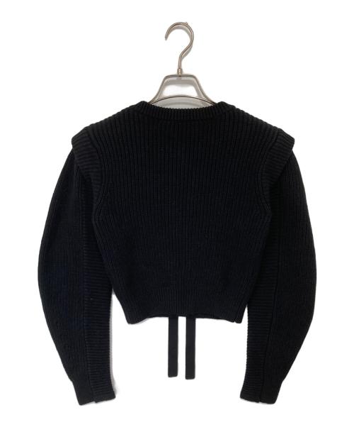 SELF PORTRAIT（セルフ ポートレイト）SELF PORTRAIT (セルフ ポートレイト) レースカラー クルーネックカーディガン ブラック サイズ:Sの古着・服飾アイテム