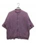 HOMME PLISSE ISSEY MIYAKE（オム プリッセ イッセイ ミヤケ）の古着「スタンドカラー ドルマンショートスリーブ リネンシャツ　HP12FJ017」｜ラベンダー