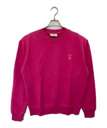 AMI Alexandre Mattiussi（アミアレクサンドルマテュッシ）の古着「Small Heart Embroidery Sweatshirt（スモールハートロゴ刺繍スウェット）　E20HJ007.730」｜ピンク