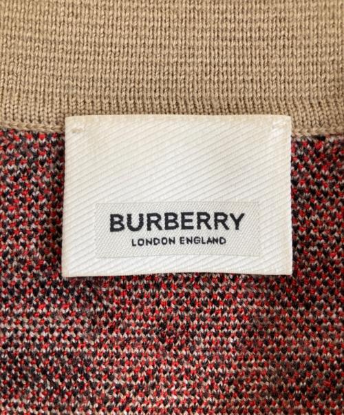 BURBERRY LONDON（バーバリーロンドン）BURBERRY LONDON (バーバリーロンドン) ノバチェック ニット S/S ポロシャツ　ニットポロ　8017005 ブラウン サイズ:Sの古着・服飾アイテム