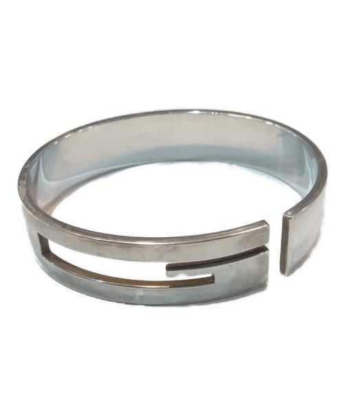 GUCCI（グッチ）GUCCI (グッチ) カットアウト Gロゴ ラージ バングル シルバーの古着・服飾アイテム