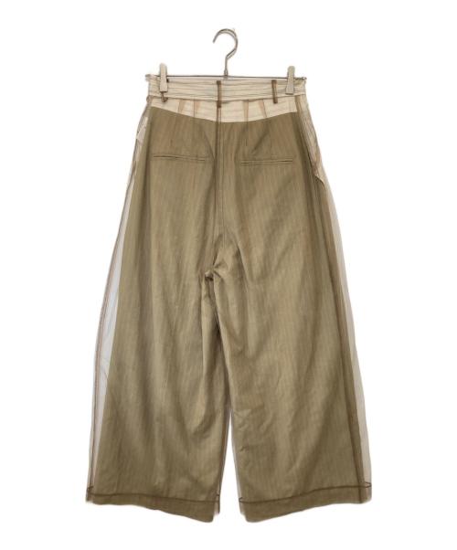 MAISON SPECIAL（メゾンスペシャル）MAISON SPECIAL (メゾンスペシャル) Tulle Layered Slacks チュールレイヤードスラックス ベージュ サイズ:36の古着・服飾アイテム