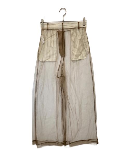 MAISON SPECIAL（メゾンスペシャル）MAISON SPECIAL (メゾンスペシャル) Tulle Layered Slacks チュールレイヤードスラックス ベージュ サイズ:36の古着・服飾アイテム