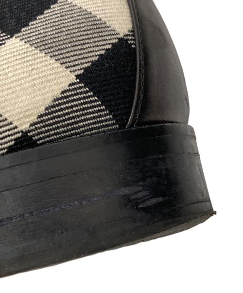 BURBERRY LONDON（バーバリーロンドン）BURBERRY LONDON (バーバリーロンドン) ハウスチェック＆レザー アンクルブーツ ブラック サイズ:39の古着・服飾アイテム