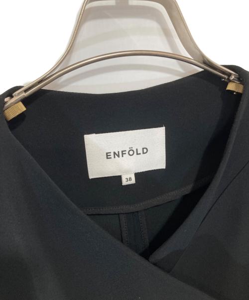 ENFOLD（エンフォルド）ENFOLD (エンフォルド) PEダブルクロス ラウンドフレアカーデ 300FA130-1600 ブラック サイズ:38の古着・服飾アイテム