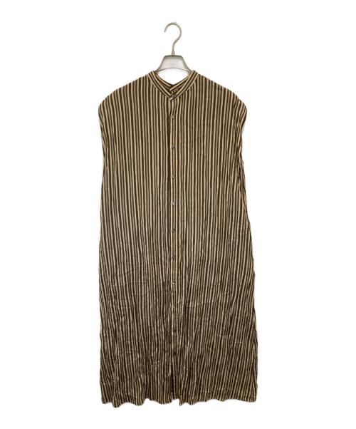 ticca（ティッカ）ticca (ティッカ) ノースリーブワンピース　TBCS-042 ブラウン×イエロー サイズ:FREEの古着・服飾アイテム