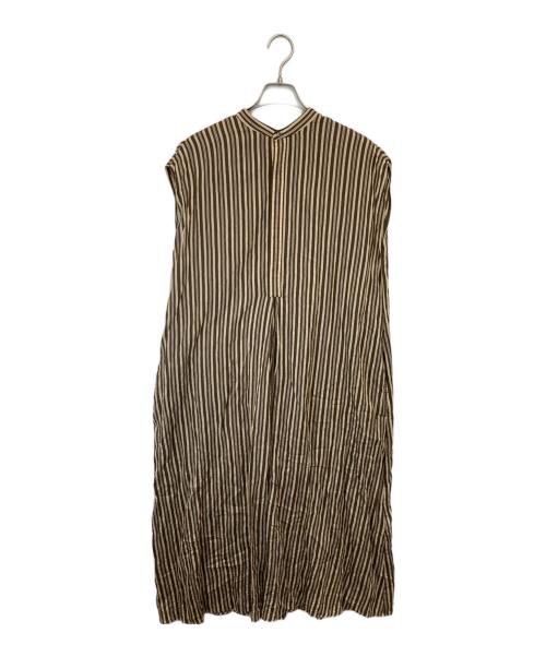 ticca（ティッカ）ticca (ティッカ) ノースリーブワンピース　TBCS-042 ブラウン×イエロー サイズ:FREEの古着・服飾アイテム