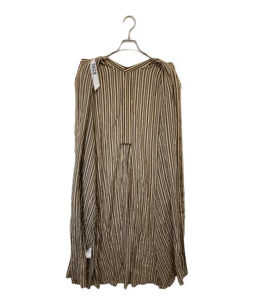 ticca（ティッカ）ticca (ティッカ) ノースリーブワンピース　TBCS-042 ブラウン×イエロー サイズ:FREEの古着・服飾アイテム
